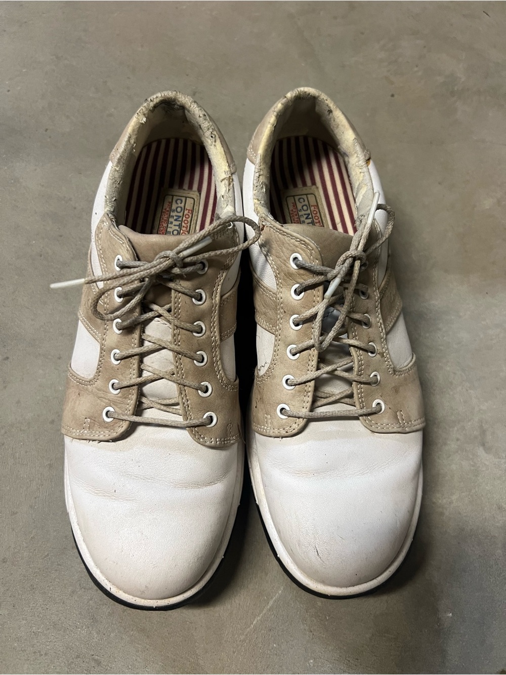 Footjoy Comfort Casual Women’s Golf Shoes in White and Tan